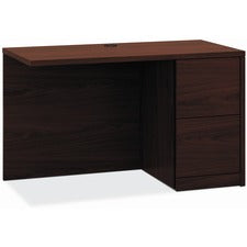 10500 Series L Workstation Return, Full-height Right Ped, 48w X 24d X 29.5h, Mahogany