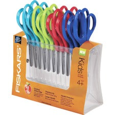 Kids/student Scissors, Pointed Tip, 5" Long, 1.75" Cut Length, Assorted Straight Handles, 12/pack