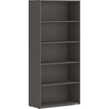 Mod Bookcase, Five-shelf/4 Adjustable, 30w X 13d X 65h, Slate Teak