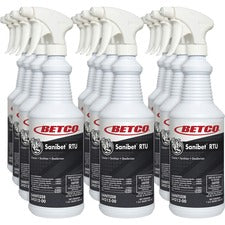 Betco Sanibet RTU Cleaner - Ready-To-Use Spray - 32 fl oz (1 quart) - 12 / Carton - Yellow