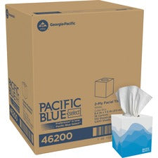 Pacific Blue Select Pacific Blue Select Facial Tissue by GP Pro - Cube Box - 2 Ply - 7.65" x 8.85" - White - Soft, Absorbent Per Box - 36 / Carton