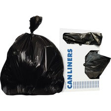 Linear Low-density Can Liners, 16 Gal, 0.35 Mil, 24" X 32", Black, 500/carton