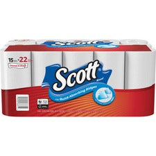 Scott Choose-A-Sheet Paper Towels - Mega Rolls - 1 Ply - 102 Sheets/Roll - White - Perforated, Absorbent - For Home, Office, School - 15 Rolls Per Pack - 15 / Pack