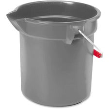 Rubbermaid Commercial Brute 10-quart Utility Bucket - 10 quart - Heavy Duty, Rust Resistant, Bend Resistant - 10.2" - Plastic, Steel, High-density Polyethylene (HDPE) - Gray, Nickel, Chrome - 12 / Carton