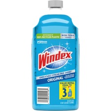 Windex&reg; Original Glass Cleaner Refill - Liquid - 67.6 fl oz (2.1 quart) - Bottle - 6 / Carton - Blue