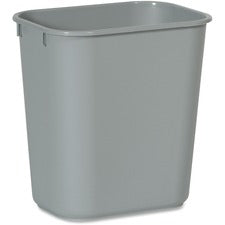 Rubbermaid Commercial 13 QT Standard Deskside Wastebaskets - 3.25 gal Capacity - Dent Resistant, Rust Resistant, Easy to Clean, Durable - 12.1" Height x 8.3" Width x 11.4" Depth - Plastic - Gray - 12 / Carton