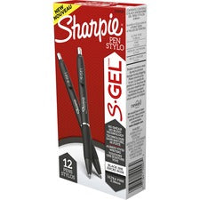 S-gel High-performance Gel Pen, Retractable, Extra-fine 0.38 Mm, Black Ink, Black Barrel, Dozen