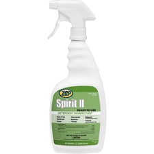 Zep Spirit II Detergent Disinfectant - Ready-To-Use Spray - 32 fl oz (1 quart) - Citrus Scent - 12 / Carton - Clear