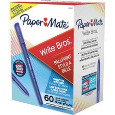 Write Bros. Ballpoint Pen Value Pack, Stick, Medium 1 Mm, Blue Ink, Blue Barrel, 60/pack