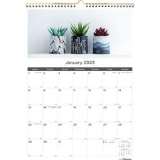 12-month Wall Calendar, Succulent Plants Photography, 12 X 17, White/multicolor Sheets, 12-month (jan To Dec): 2023
