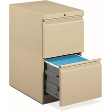 Brigade Mobile Pedestal, Left Or Right, 2 Letter-size File Drawers, Putty, 15" X 22.88" X 28"