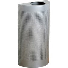 Designer Line Silhouettes Waste Receptacle, 12 Gal, Steel, Silver Metallic