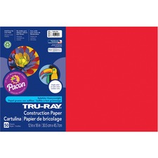 Tru-ray Construction Paper, 76 Lb Text Weight, 12 X 18, Festive Red, 50/pack