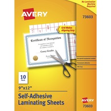 Clear Self-adhesive Laminating Sheets, 3 Mil, 9" X 12", Matte Clear, 10/pack