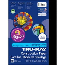 Tru-ray Construction Paper, 76 Lb Text Weight, 9 X 12, Black, 50/pack