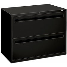 Brigade 700 Series Lateral File, 2 Legal/letter-size File Drawers, Black, 36" X 18" X 28"