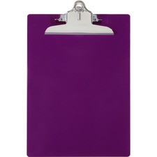 Recycled Plastic Clipboard With Ruler Edge, 1" Clip Capacity, Holds 8.5 X 11 Sheets, Purple