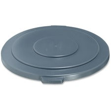 Round Flat Top Lid, For 55 Gal Round Brute Containers, 26.75" Diameter, Gray