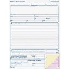 Proposal Form, Three-part Carbonless, 11 X 8.5, 50 Forms Total