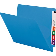 Shelf-master Reinforced End Tab Colored Folders, Straight Tabs, Letter Size, 0.75" Expansion, Blue, 100/box