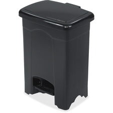 Plastic Step-on Receptacle, 4 Gal, Plastic, Black