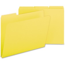 Expanding Recycled Heavy Pressboard Folders, 1/3-cut Tabs: Assorted, Letter Size, 1" Expansion, Yellow, 25/box