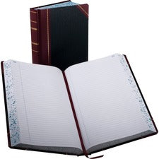 Account Record Book, Record-style Rule, Black/red/gold Cover, 13.75 X 8.38 Sheets, 500 Sheets/book