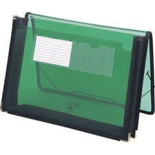 Poly Wallets, 2.25" Expansion, 1 Section, Elastic Cord Closure, Letter Size, Translucent Green