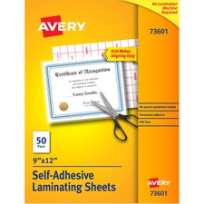 Clear Self-adhesive Laminating Sheets, 3 Mil, 9" X 12", Matte Clear, 50/box