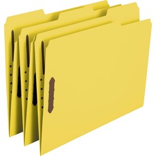 Top Tab Colored Fastener Folders, 0.75" Expansion, 2 Fasteners, Letter Size, Yellow Exterior, 50/box