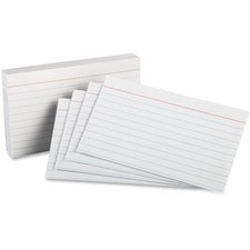 Ruled Index Cards, 3 X 5, White, 100/pack