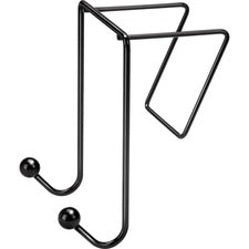 Partition Additions Wire Double-garment Hook, 4 X 5.13 X 6, Over-the Panel Mount,  Black