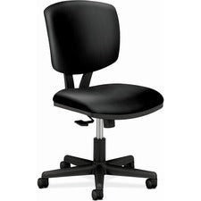 Volt Series Leather Task Chair With Synchro-tilt, Supports Up To 250 Lb, 18" To 22.25" Seat Height, Black