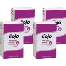 Gojo&reg; Rich Pink Antibacterial Lotion Soap Refill - 67.6 fl oz (2 L) - Soil Remover - 4 / Carton