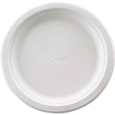 Paper Dinnerware, Plate, 10.5" Dia, White, 500/carton