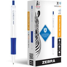 Zebra SARASA dry X1+ Retractable Gel Pen - Medium Pen Point - 0.7 mm Pen Point Size - Refillable - Retractable - Blue Gel-based, Dry Ink - White Plastic Barrel - 12 / Dozen