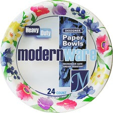 ModernWare Designer Paper Bowls - Disposable - White - Paper Body - 288 / Carton