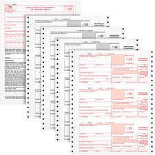 Four-part 1099-nec Continuous Tax Forms, Four-part Carbonless, 8.5 X 5.5, 2 Forms/sheet, 24 Forms Total