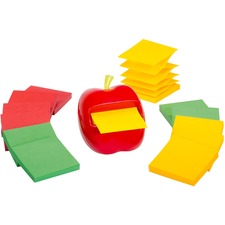 Apple Notes Dispenser Value Pack, For 3 X 3 Pads, Red/green, Includes (12) 90-sheet Marrakesh Pop-up Pad