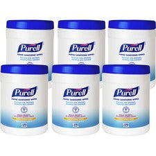 PURELL Sanitizing Hand Wipes 6.75x6 Fresh Citrus White 270/canister 6 Canisters/Case