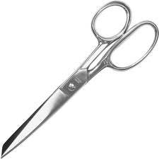 Hot Forged Carbon Steel Shears, 8" Long, 3.88" Cut Length, Nickel Straight Handle