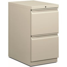 Brigade Mobile Pedestal, Left Or Right, 2 Letter-size File Drawers, Light Gray, 15" X 22.88" X 28"