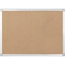 Earth Cork Board, 36 X 24, Natural Surface, Silver Aluminum Frame