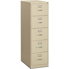 310 Series Vertical File, 5 Legal-size File Drawers, Putty, 18.25" X 26.5" X 60"