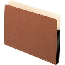 Smart Shield File Pocket, 3.5" Expansion, Letter Size, Red Fiber, 10/box