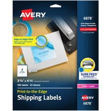 Vibrant Laser Color-print Labels W/ Sure Feed, 3.75 X 4.75, White, 100/pk