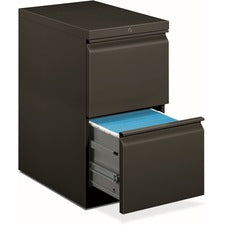 Brigade Mobile Pedestal, Left Or Right, 2 Letter-size File Drawers, Charcoal, 15" X 22.88" X 28"