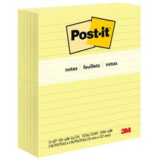 Original Pads In Canary Yellow, Note Ruled, 3" X 5", 100 Sheets/pad, 12 Pads/pack