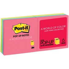 Original Pop-up Refill, 3" X 3", Poptimistic Collection Colors, 100 Sheets/pad, 6 Pads/pack