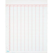 Data Pad With Numbered Column Headings, Data/lab-record Format, Wide/legal Rule, 10 Columns, 8.5 X 11, White, 50 Sheets